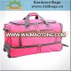 Big Capacity Wheeled Pink Sports Travel Trolley Luggage Bag with Wheels Shoes Compartment