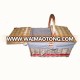 Hot-selling Handmade wholesale cheap handle wicker willow picnic basket with fabric liner for 2 people