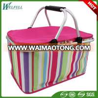 Wholesale Cheap Handle 600D Oxford Collapsible Folding Basket Picnic Basket